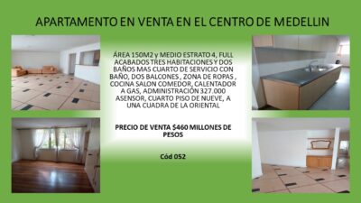 APARTAMENTO EN VENTA EN EL CENTRO DE MEDELLIN