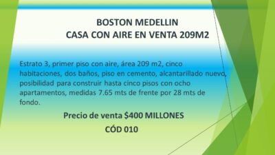 CASA CON AIRE EN VENTA EN BOSTON 209M2