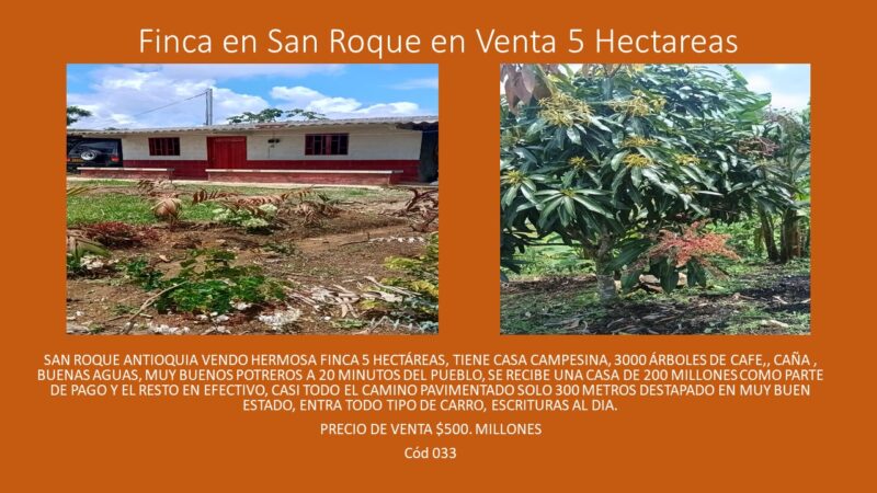 FINCA EN VENTA EN SAN ROQUE, 5 HECTÁREAS