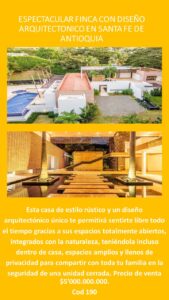 FINCA ESPECTACULAR EN VENTA EN SANTA FE DE ANTIOQUÍA