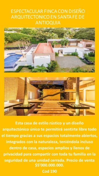 FINCA ESPECTACULAR EN VENTA EN SANTA FE DE ANTIOQUÍA