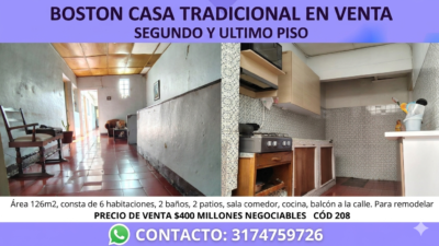 BOSTON CASA TRADICIONAL EN VENTA SEGUNDO PISO