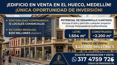 EDIFICIO EN VENTA EN MEDELLIN SECTOR EL HUECO