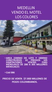MEDELLIN VENDO EL MOTEL LOS COLORES
