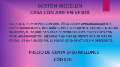CASA CON AIRE EN VENTA EN BOSTON