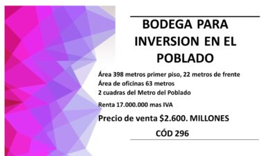 BODEGA PARA INVERSIÓN EN EL POBLADO