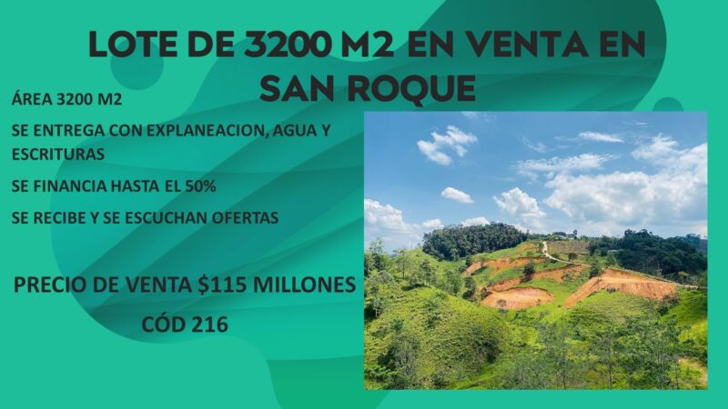 LOTE DE 3200 M2 EN VENTA EN SAN ROQUE