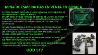 MINA DE ESMERALDAS EN VENTA EN BOYACÁ