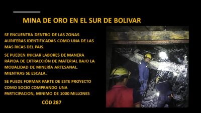 MINA DE ORO EN EL SUR DE BOLÍVAR
