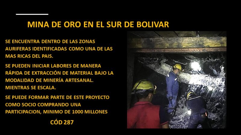 MINA DE ORO EN EL SUR DE BOLÍVAR