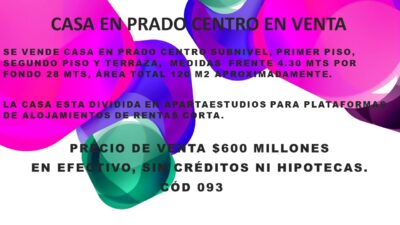 CASA EN PRADO CENTRO EN VENTA