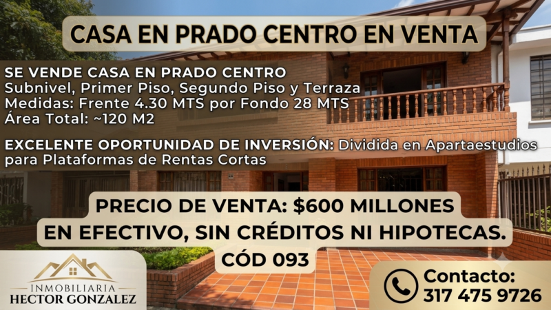 CASA EN PRADO CENTRO EN VENTA