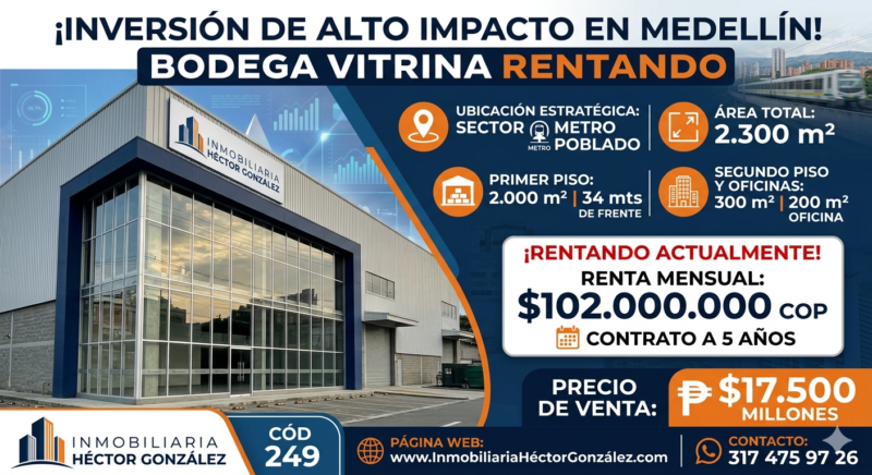 BODEGA VITRINA RENTANDO SECTOR METRO POBLADO