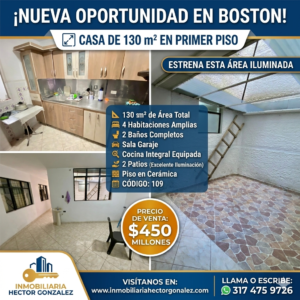 CASA EN VENTA EN BOSTON 130 M2