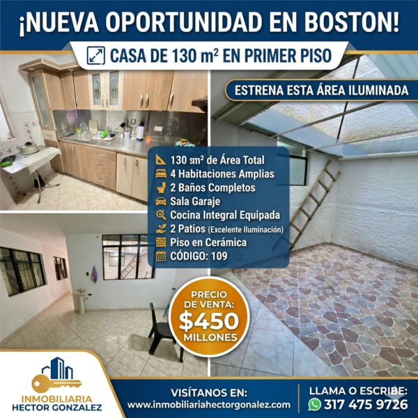CASA EN VENTA EN BOSTON 130 M2