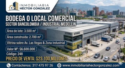 BODEGA O LOCAL COMERCIAL SECTOR BANCOLOMBIA MEDELLIN