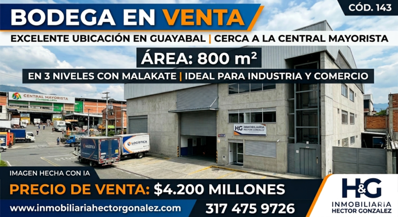 BODEGA EN VENTA EN GUAYABAL CERCA A LA CENTRAL MAYORISTA