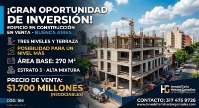 EDIFICIO EN CONSTRUCCIÓN EN VENTA EN BUENOS AIRES