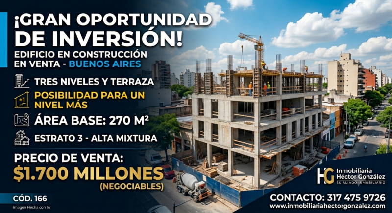 EDIFICIO EN CONSTRUCCIÓN EN VENTA EN BUENOS AIRES